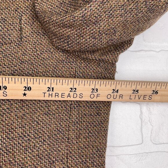Hickey Freeman Blazer Men 44L Brown Multi Bespoke Canterbury Lambswool USA VTG - Picture 9 of 14